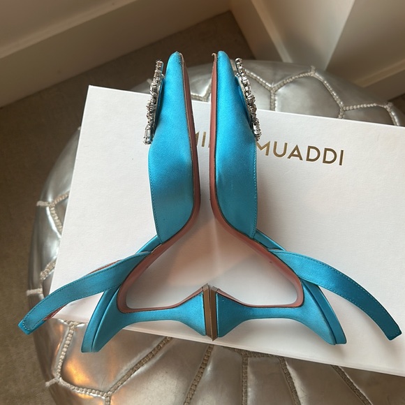 Amina Muaddi Begum Crystal Brooch Slingback - Picture 9 of 14